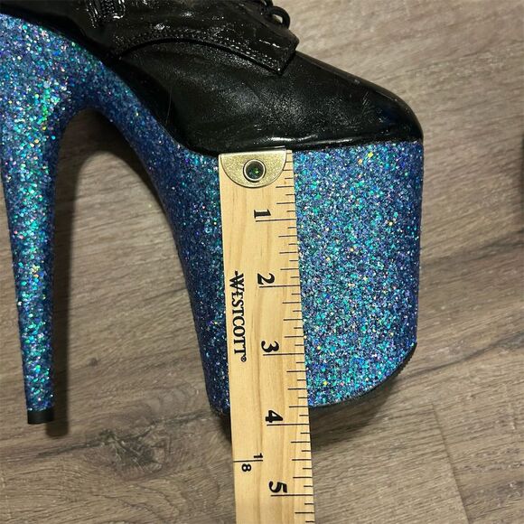 Pleasers Famingo Lace-Up Ankle Boots Multicolor Stiletto Heel Platforms - Picture 7 of 10